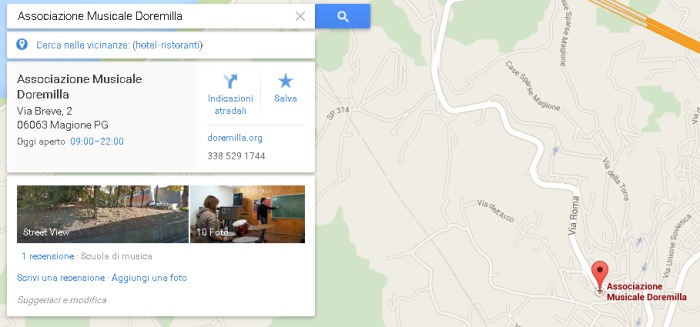 mappe google scuola di musica