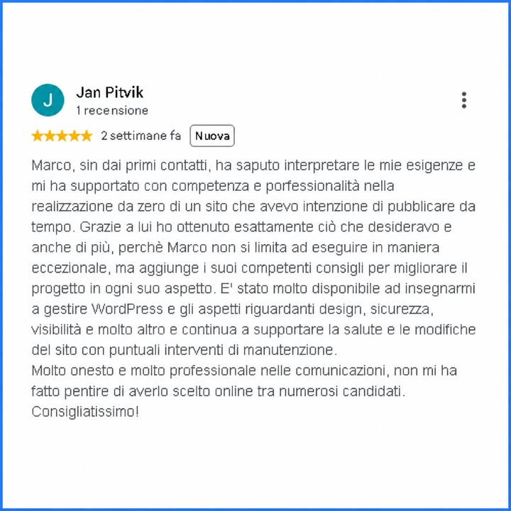 "Consigliatissimo": la recensione di un cliente soddisfatto - immagine 1